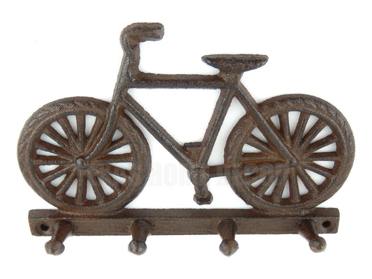 Bicycle Wall Hook Cast Iron Bike Coat Rack Hanger Cyclist  Rustic Antique Style