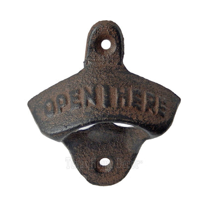 100 Open Here Beer Bottle Openers Cast Iron Wall Mounted Rustic Brown