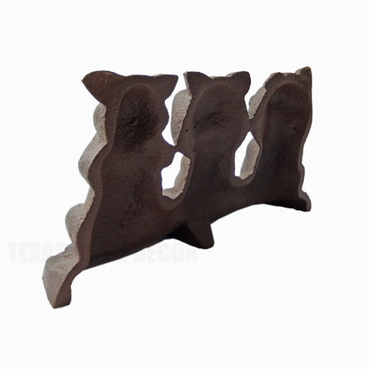 Cast Iron See No Evil, Hear No Evil, Speak No Evil Three Pigs Figurine Doorstop