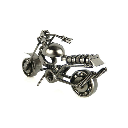 Miniature Metal Motorcycle Upcycled From Bolts, Springs, Ball Bearing JC-024