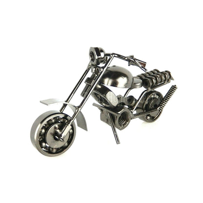 Miniature Metal Motorcycle Upcycled From Bolts, Springs, Ball Bearing JC-024