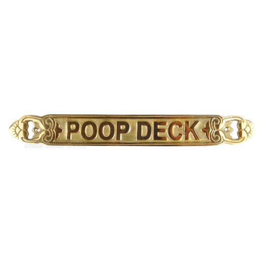 Poop Deck Fancy Wall Plaque Sign Polished Solid Brass Nautical Beach House Boat