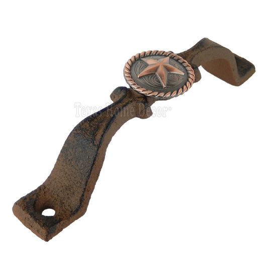 Star Handle Copper Floral Rope Concho Drawer Pull Door Cabinet Rustic Cast Iron