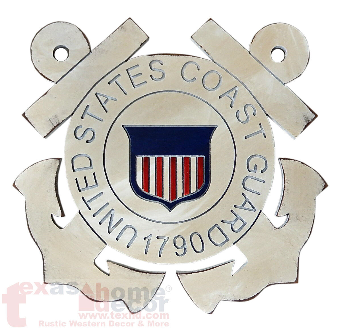 United States Coast Guard Wooden Wall Hanging Plaque Sign Military Decor 20 inch