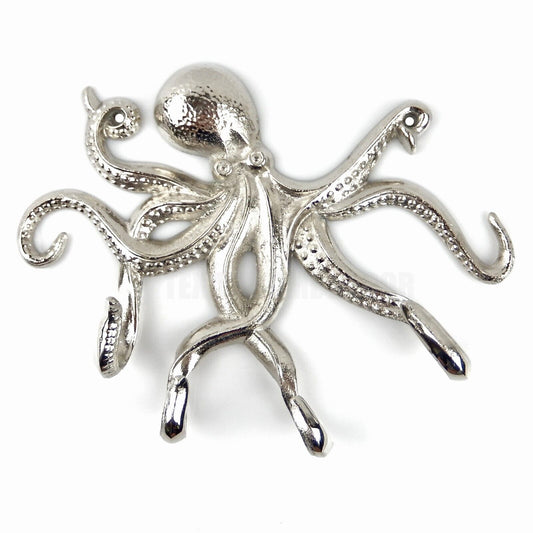 Octopus Tentacles Wall Hook Polished Chrome Key Towel Coat Rack Hanger Nautical