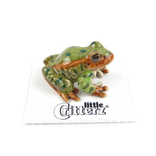 Little Critterz Miniature Collectors Northern Leopard Frog Porcelain Figurine