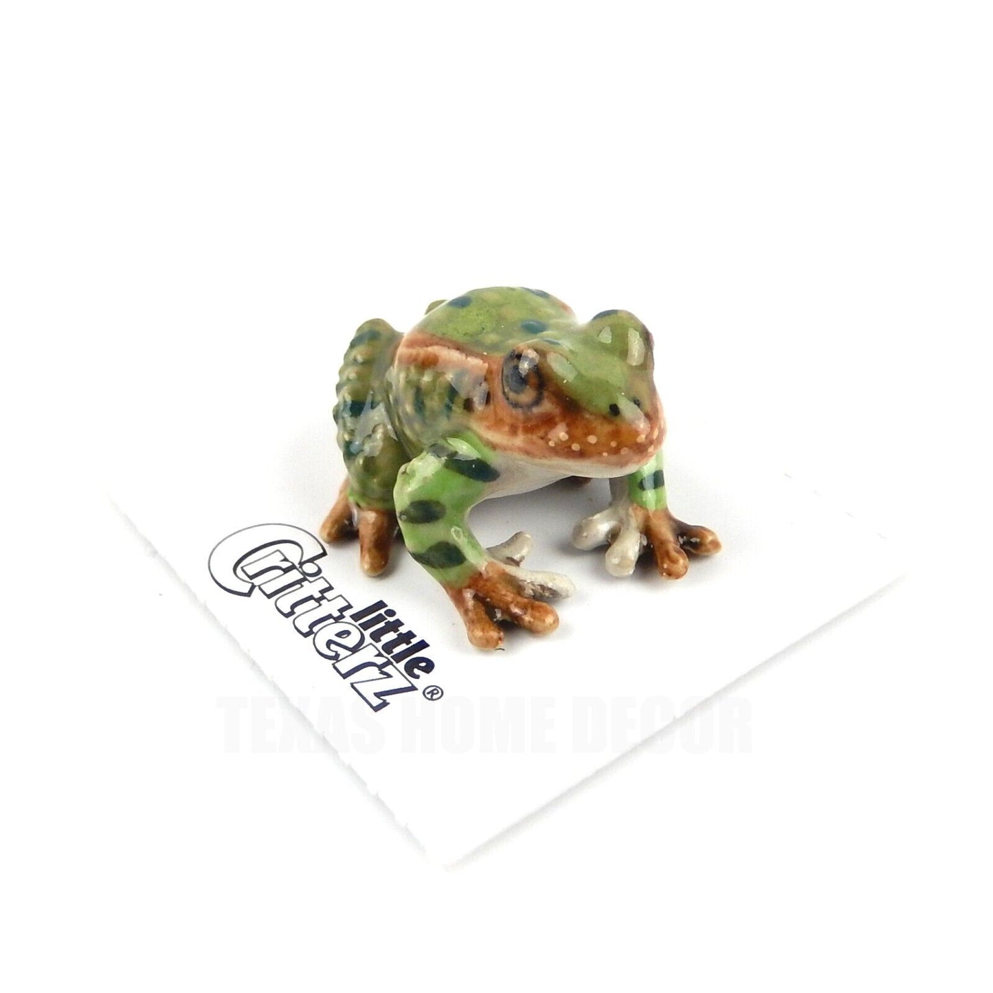 Little Critterz Miniature Collectors Northern Leopard Frog Porcelain Figurine