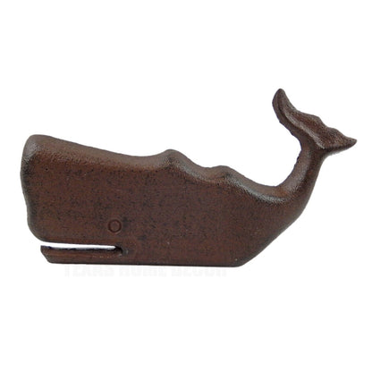 Cast Iron Whale Figurine Door Wedge Rustic Brown Finish Nautical Beach Decor