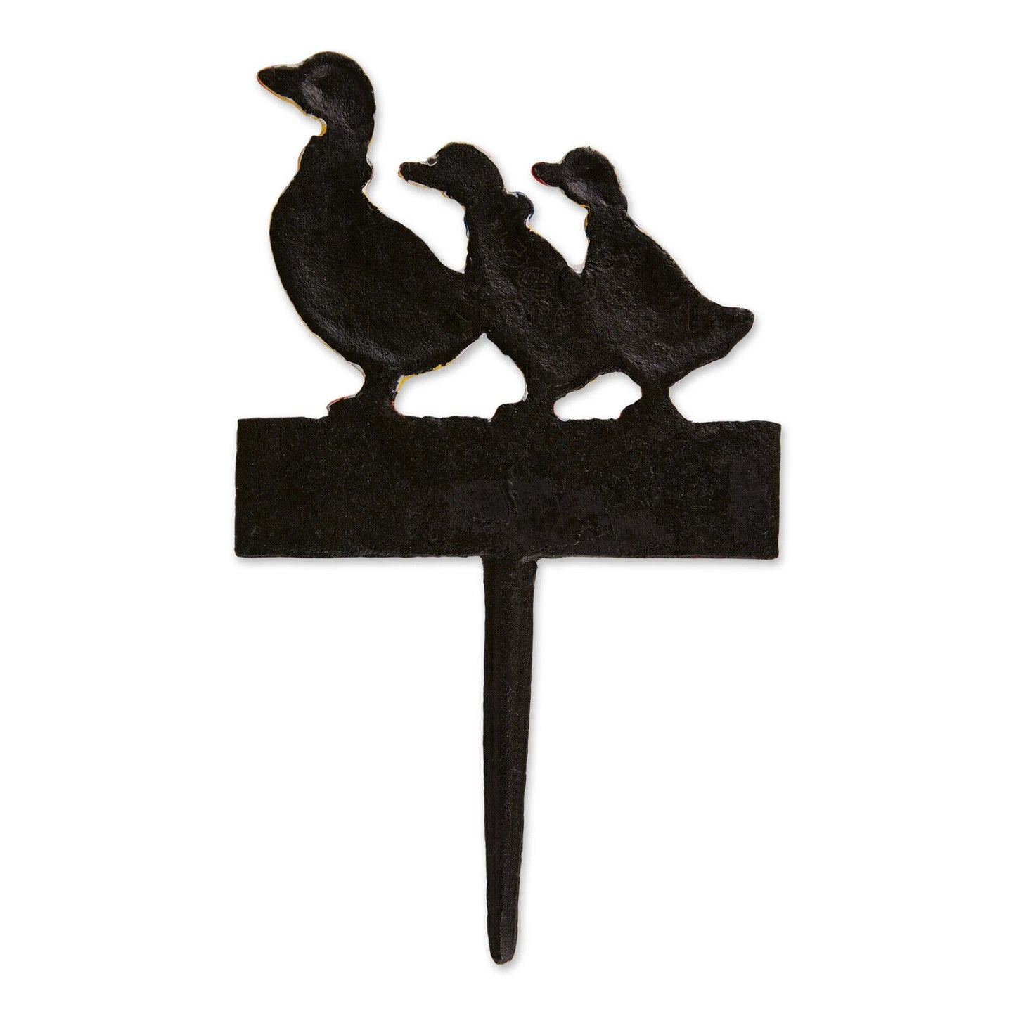 Duck Family Welcome Garden Ground Stake Cast Iron Yard Plaque Sign Heavy Duty