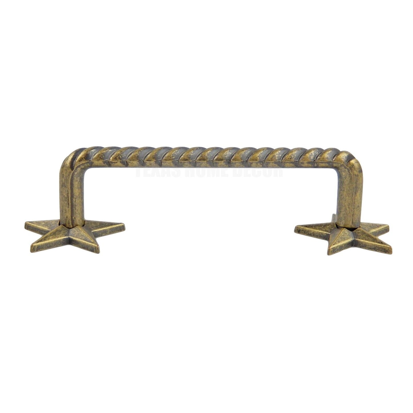 Star Rope Handle Cabinet Hardware Drawer Door Pull  Antique Brass Finish +Screws