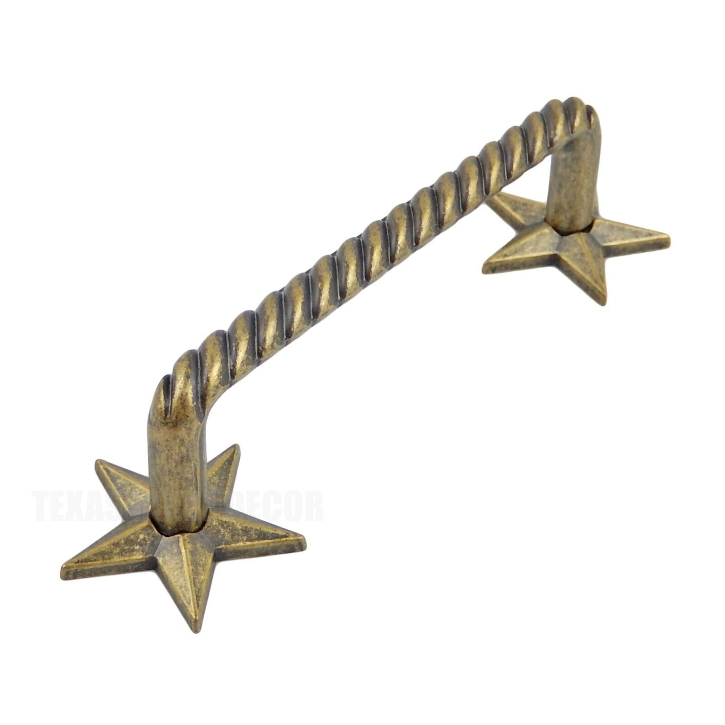 Star Rope Handle Cabinet Hardware Drawer Door Pull  Antique Brass Finish +Screws