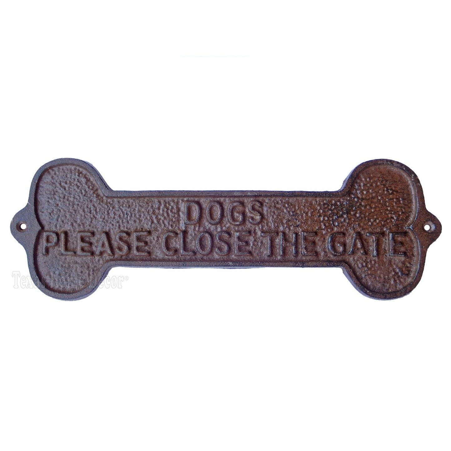 Dogs Please Close The Gate Cast Iron Sign Bone Shape Heavy Duty Plaque 13 inches