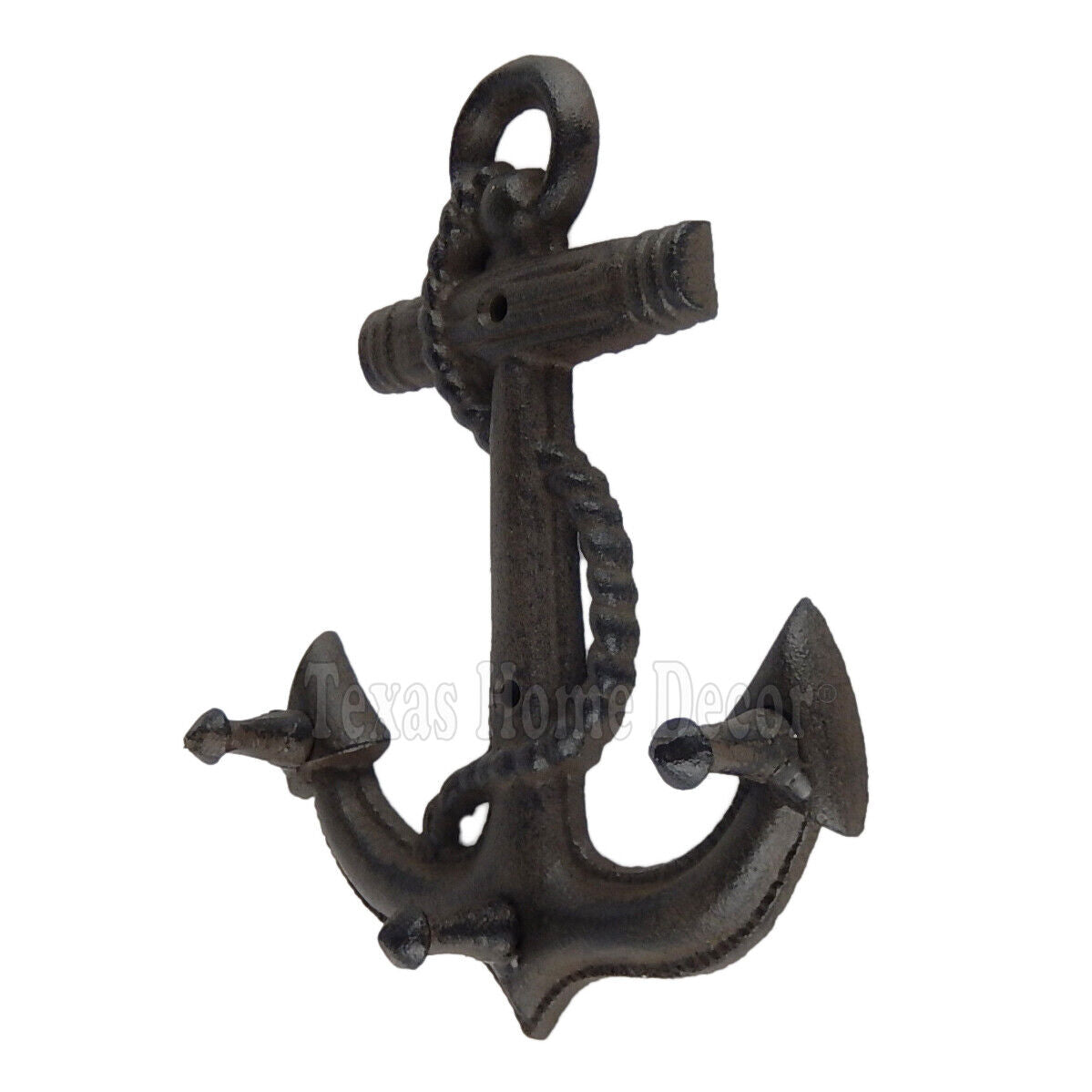 Anchor Coat Rack Key Hook Hanger Cast Iron Nautical Wall Mounted Rustic Brown