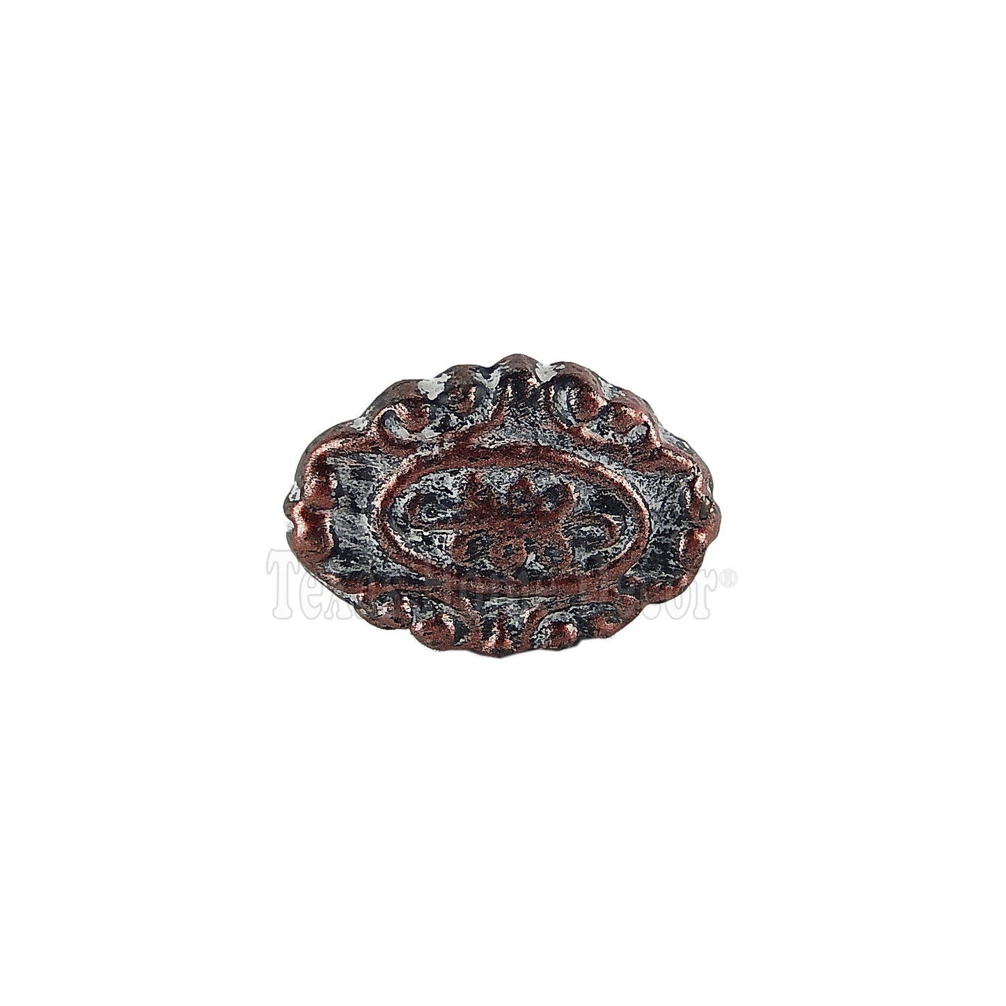 Oval Drawer Knob Pull Cast Iron Rustic Vintage Copper Finish Vintage Style