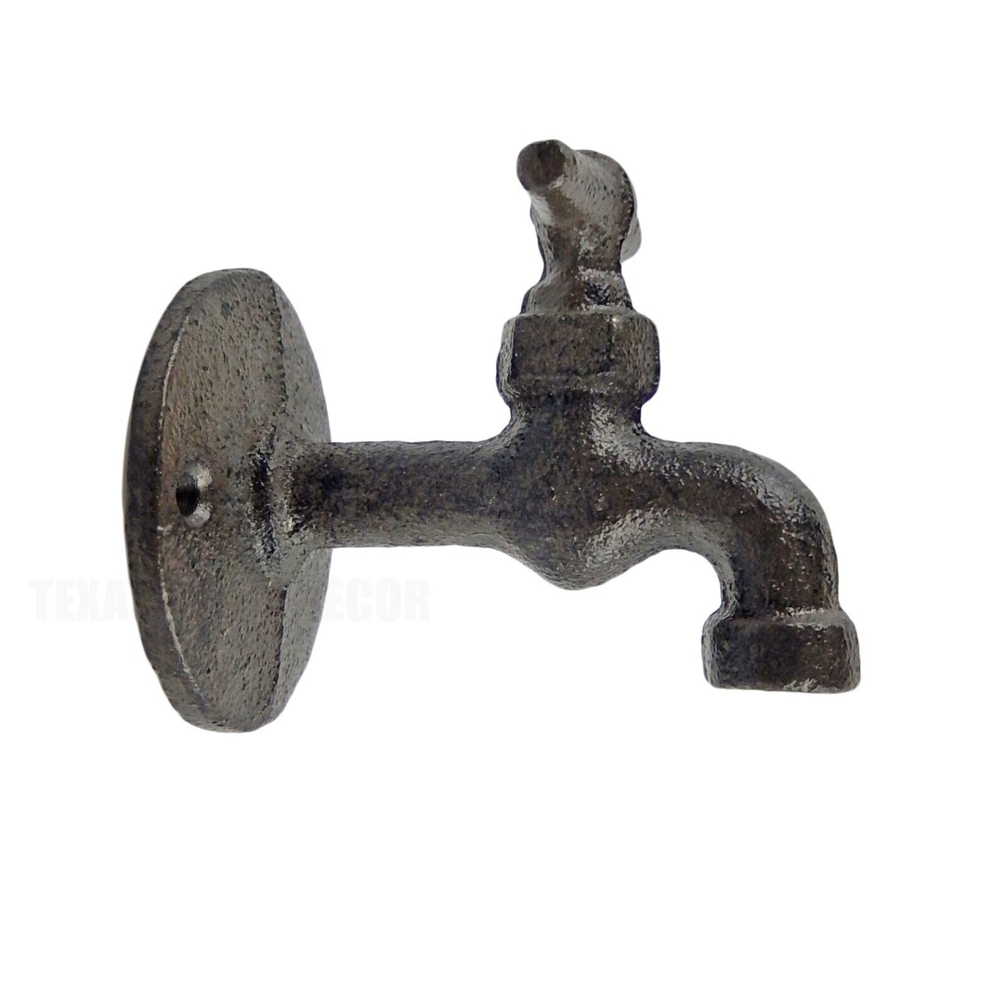 Cast Iron Faucet Knob Wall Hooks Industrial Coat Towel Purse Hanger (Pack of 2)