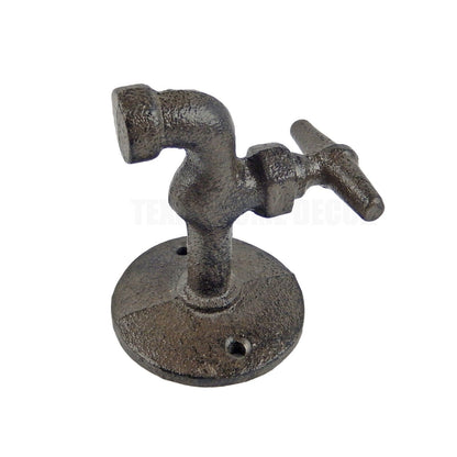 Cast Iron Faucet Knob Wall Hooks Industrial Coat Towel Purse Hanger (Pack of 2)