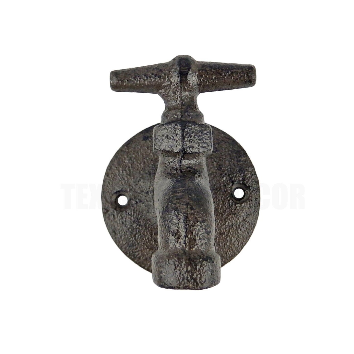 Cast Iron Faucet Knob Wall Hooks Industrial Coat Towel Purse Hanger (Pack of 2)