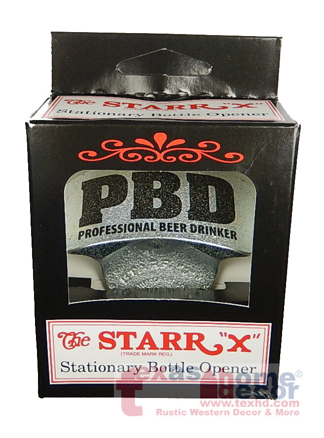 PBD Professional Beer Drinker Bottle Opener Starr X Wall Mounted w/ Screws