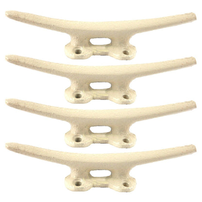 4 Cast Iron Boat Cleat Hook Handle Coat Towel Hanger Nautical Beach Decor Cream