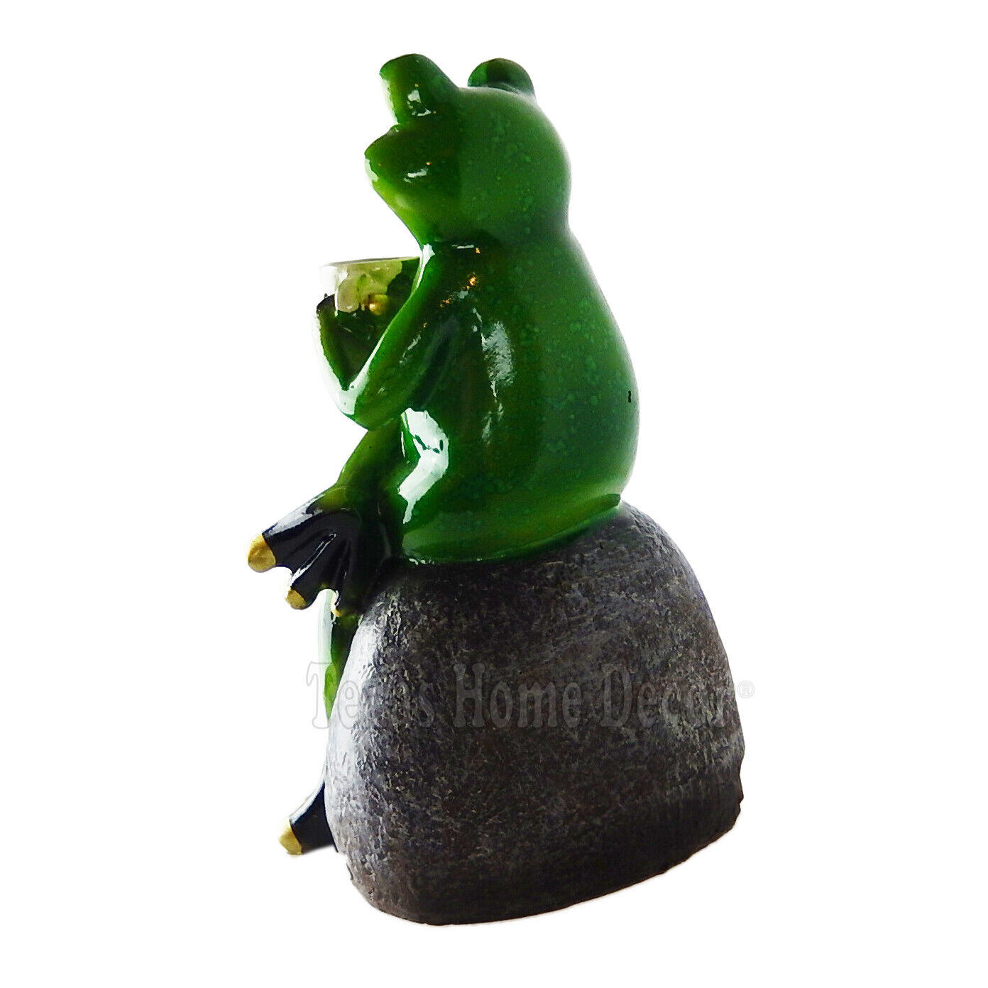 Frog Drinking Coffee Figurine Statue Coffee Gets Me Jumpin' Key Hider Underneath