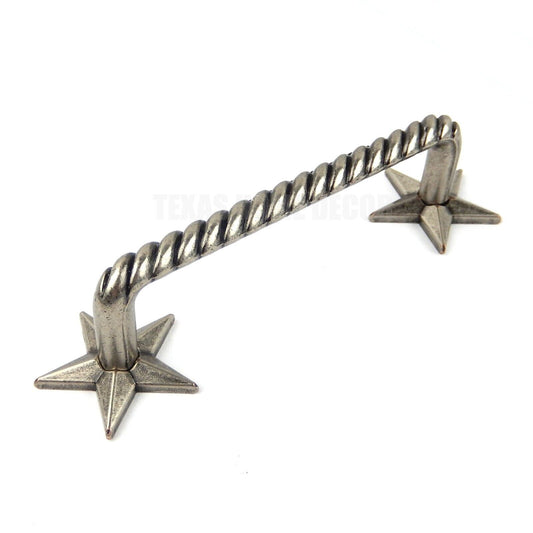 Star Rope Cabinet Drawer Pull Door Handle Antique Oxidized Silver Finish +Screws