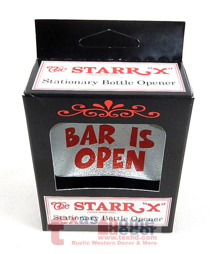 Bar is Open Beer Bottle Opener Wall Mounted Sturdy Cast Iron Starr X with Screws