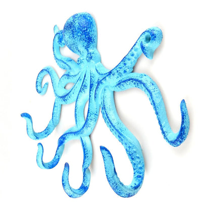 Blue Octopus Tentacles Wall Hook Coat Rack Key Towel Hanger Aluminum Nautical