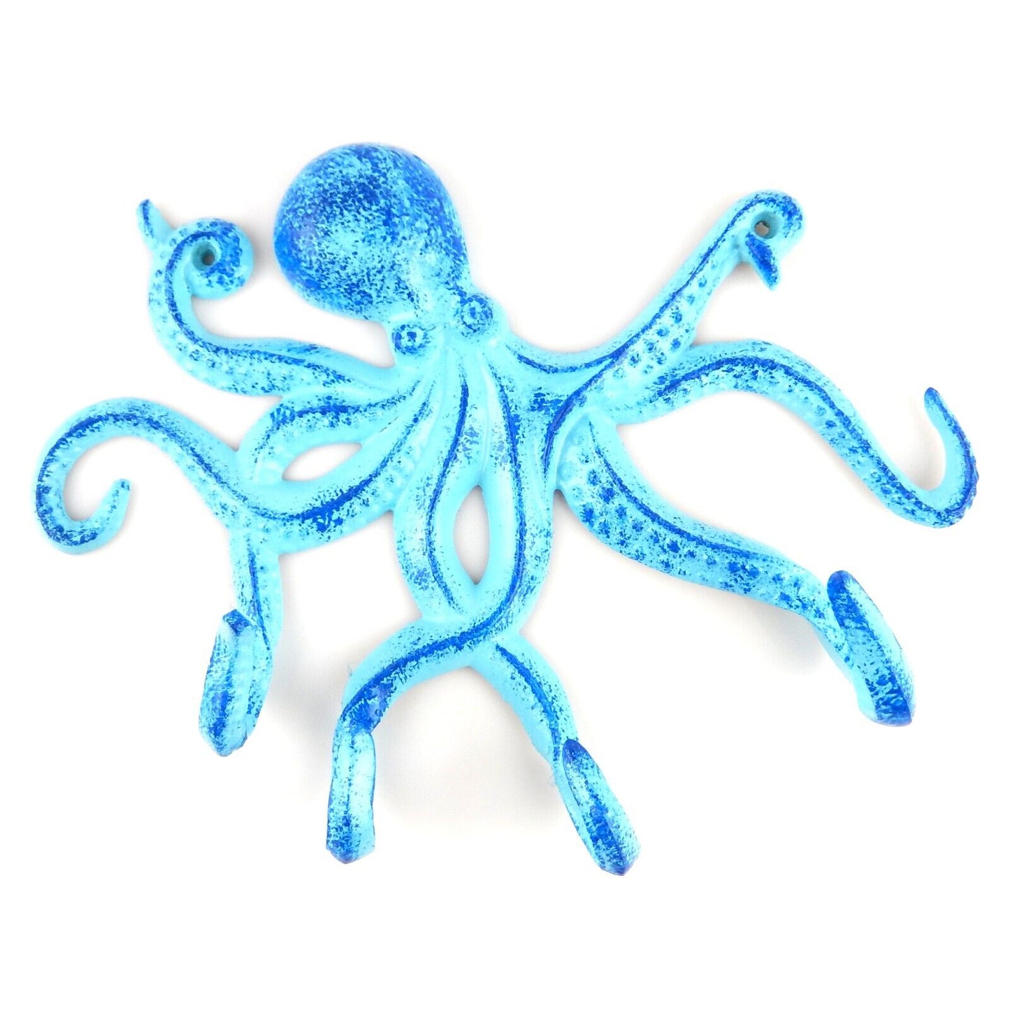 Blue Octopus Tentacles Wall Hook Coat Rack Key Towel Hanger Aluminum Nautical