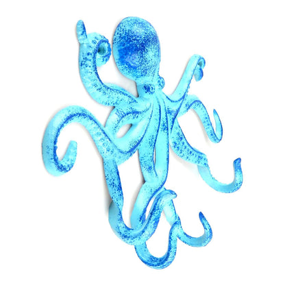 Blue Octopus Tentacles Wall Hook Coat Rack Key Towel Hanger Aluminum Nautical