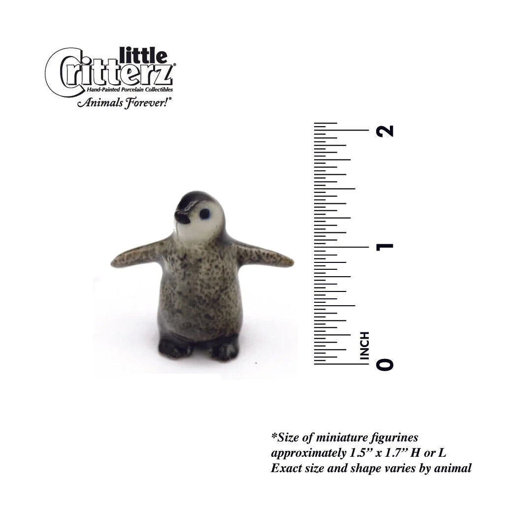 Little Critterz Miniature Collectors Penguin Chick "Tux" Porcelain Figurine