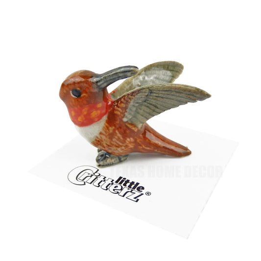 Little Critterz Miniature Collectors Rufous Hummingbird Bird Porcelain Figurine