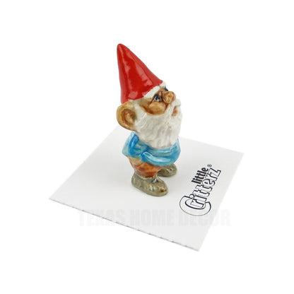 Little Critterz Miniature Collectors Garden Gnome "Skor" Porcelain Figurine