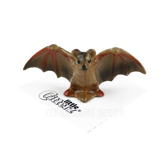 Little Critterz Miniature Collectors Brown Bat "Pulse" Animal Porcelain Figurine