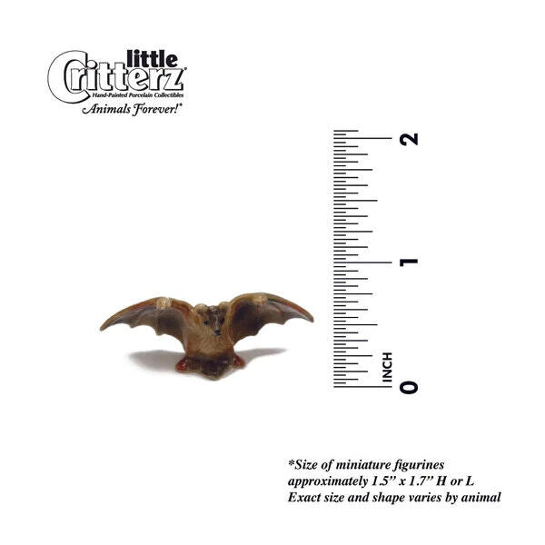 Little Critterz Miniature Collectors Brown Bat "Pulse" Animal Porcelain Figurine