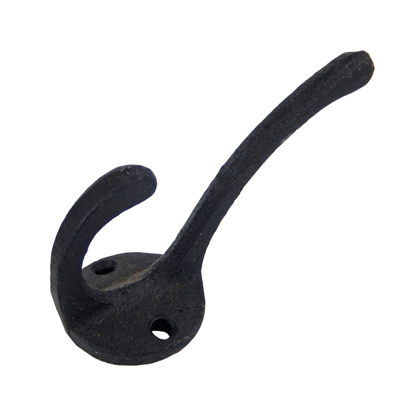 Cast Iron Double Wall Hook Key Towel Coat Hanger Matte Black (Pack of 4)