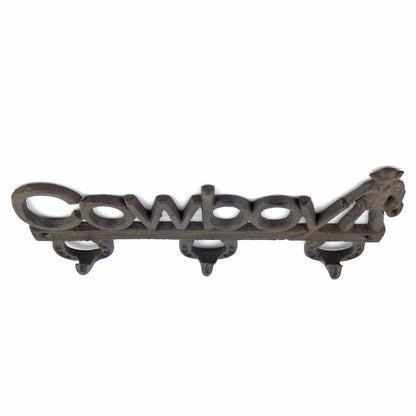 Cast Iron Cowboy Wall Hook Key Holder Towel Coat Rack Hanger Rustic Finish