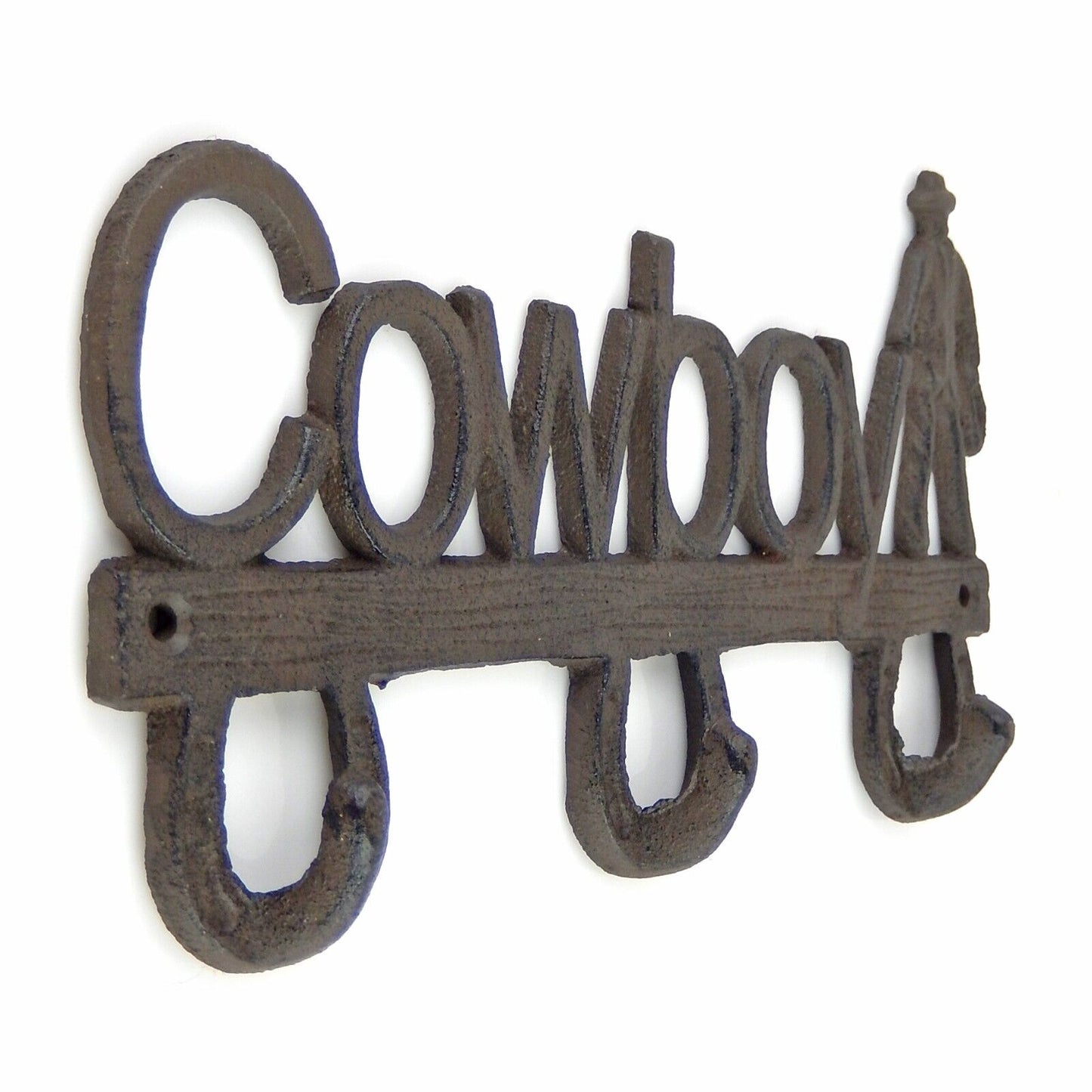 Cast Iron Cowboy Wall Hook Key Holder Towel Coat Rack Hanger Rustic Finish