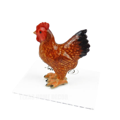 Little Critterz Miniature Collectors Red Hen Chicken "Toby" Porcelain Figurine