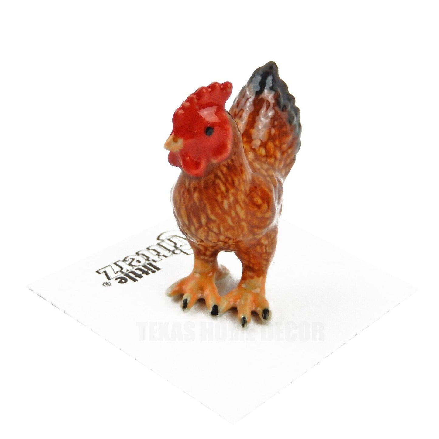 Little Critterz Miniature Collectors Red Hen Chicken "Toby" Porcelain Figurine