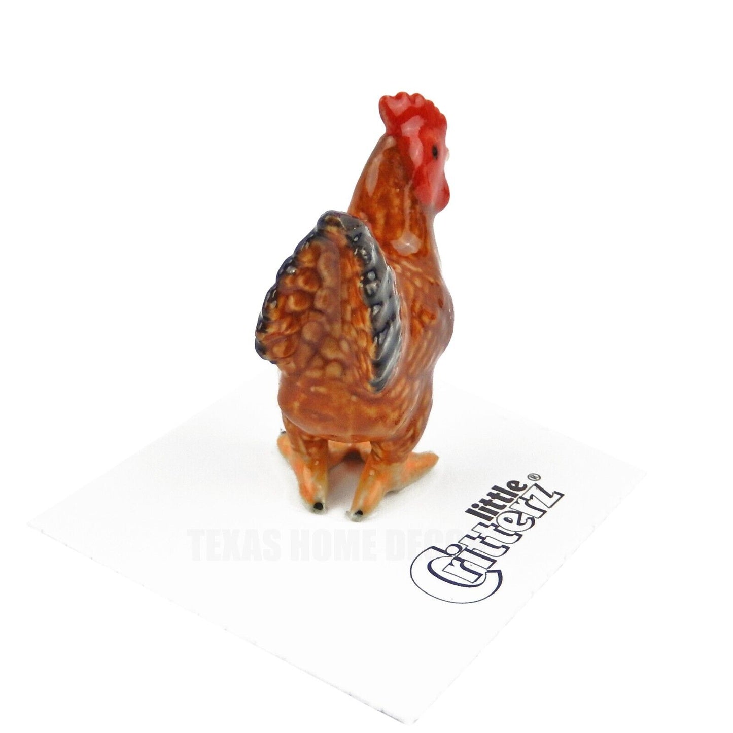 Little Critterz Miniature Collectors Red Hen Chicken "Toby" Porcelain Figurine