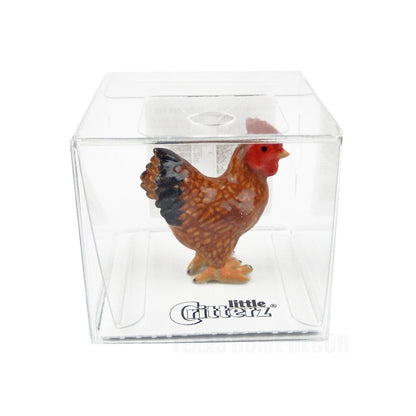 Little Critterz Miniature Collectors Red Hen Chicken "Toby" Porcelain Figurine