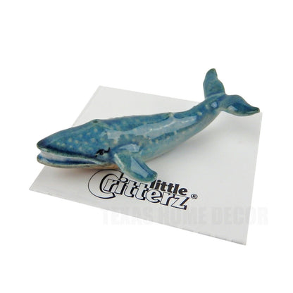 Little Critterz Miniature Collectors Blue Whale "Krill" Porcelain Figurine