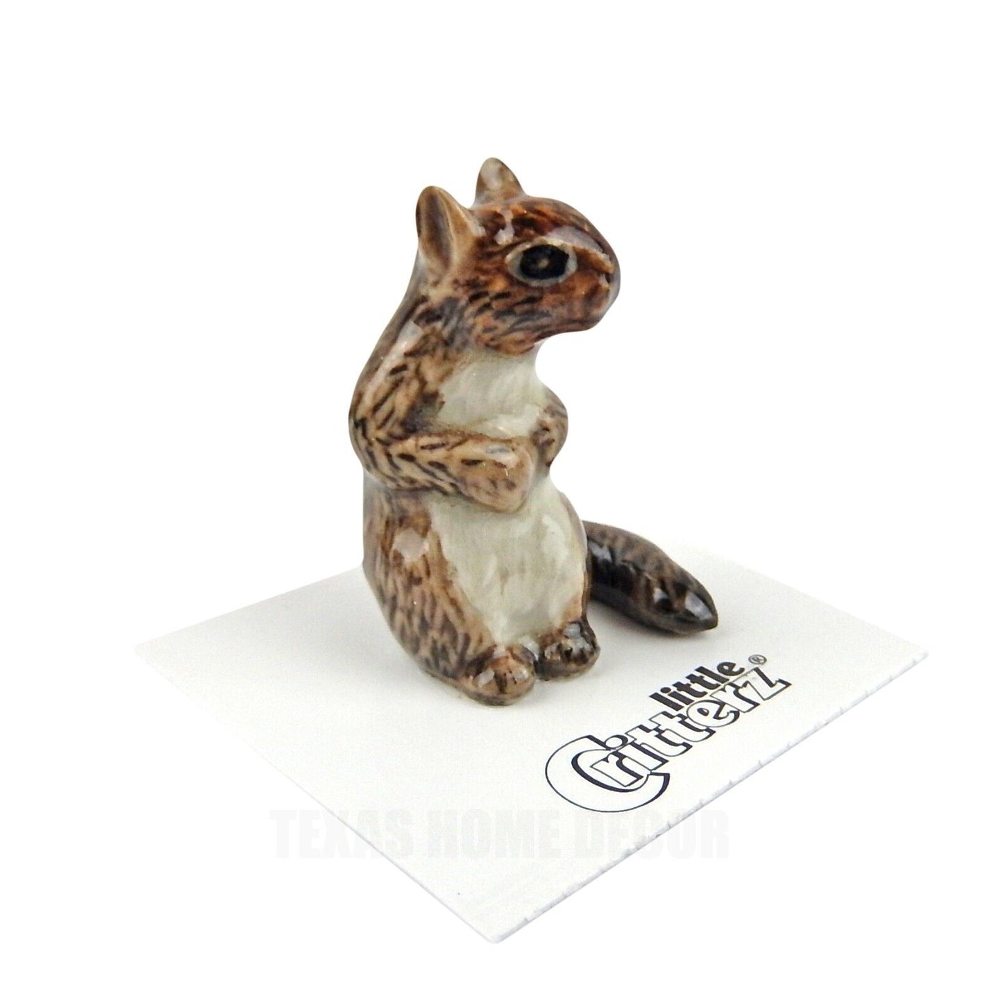 Little Critterz Miniature Collectors Gray Squirrel "Scamper" Porcelain Figurine