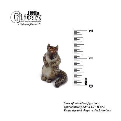 Little Critterz Miniature Collectors Gray Squirrel "Scamper" Porcelain Figurine