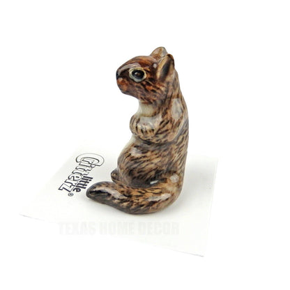 Little Critterz Miniature Collectors Gray Squirrel "Scamper" Porcelain Figurine