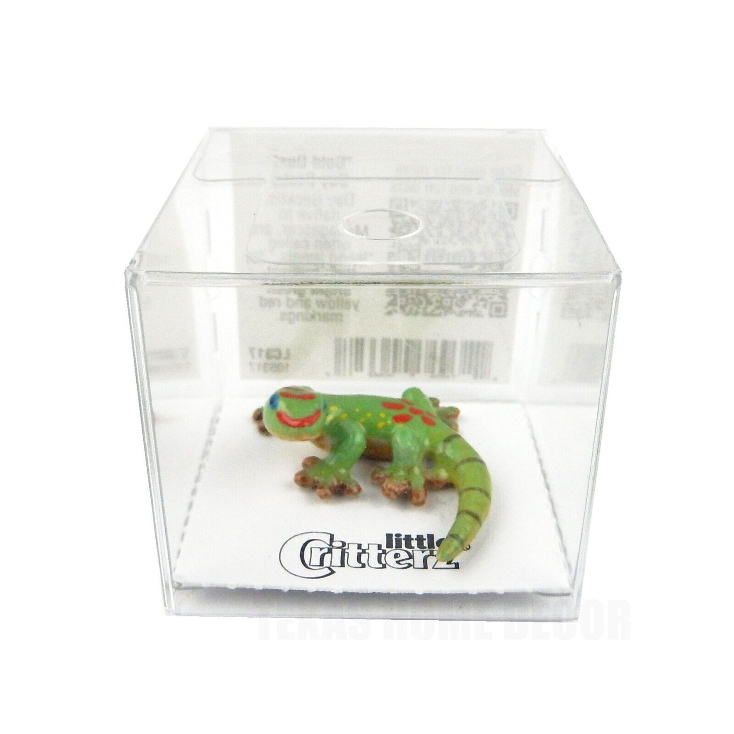 Little Critterz Miniature Collectors Day Gecko Green Lizard Porcelain Figurine