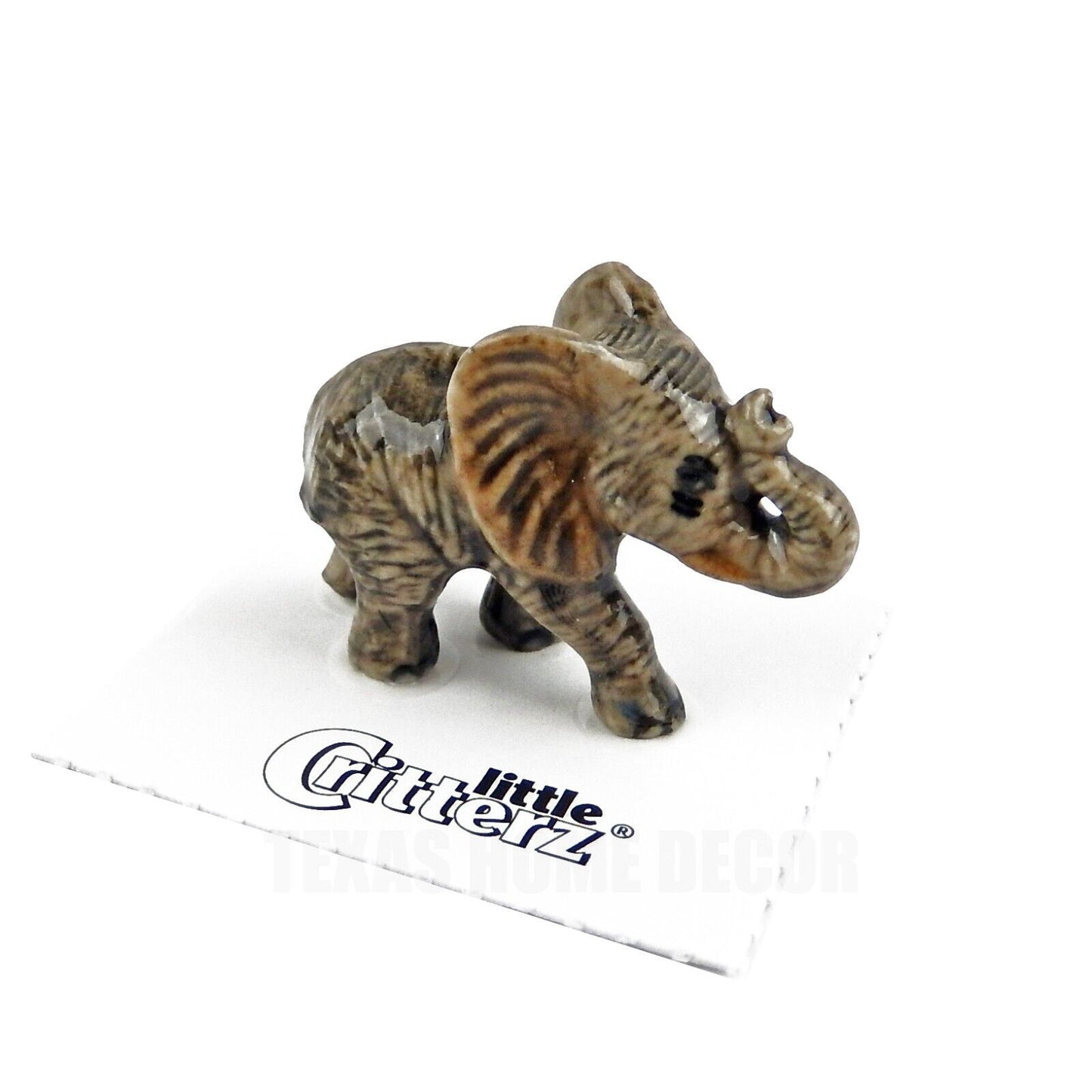 Little Critterz Miniature Collectors African Elephant Calf Porcelain Figurine