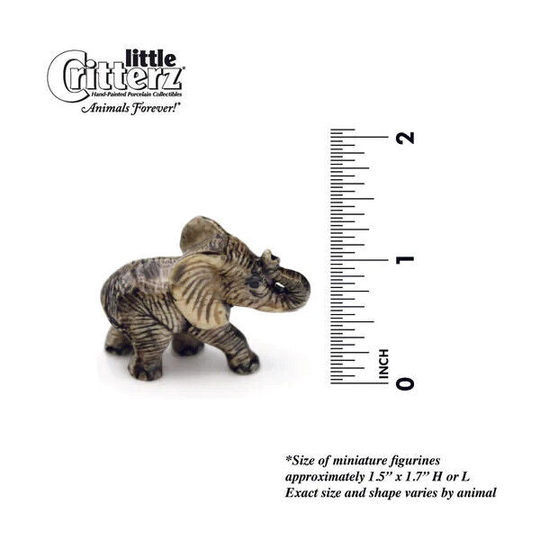 Little Critterz Miniature Collectors African Elephant Calf Porcelain Figurine