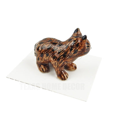 Little Critterz Miniature Collectors Bobcat Kitten "Whiskers" Porcelain Figurine