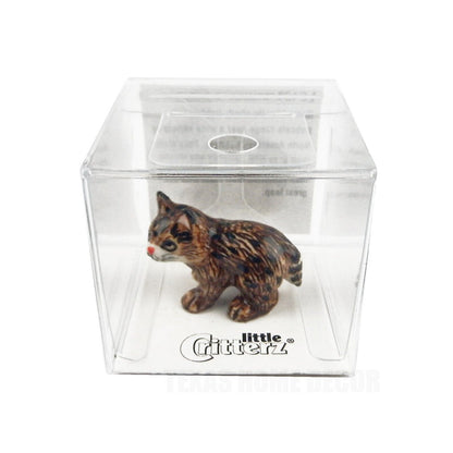 Little Critterz Miniature Collectors Bobcat Kitten "Whiskers" Porcelain Figurine